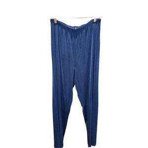 Piccadilly Lounge Pants Soft Knit Comfy‎ Casual Blue Leggings Size L